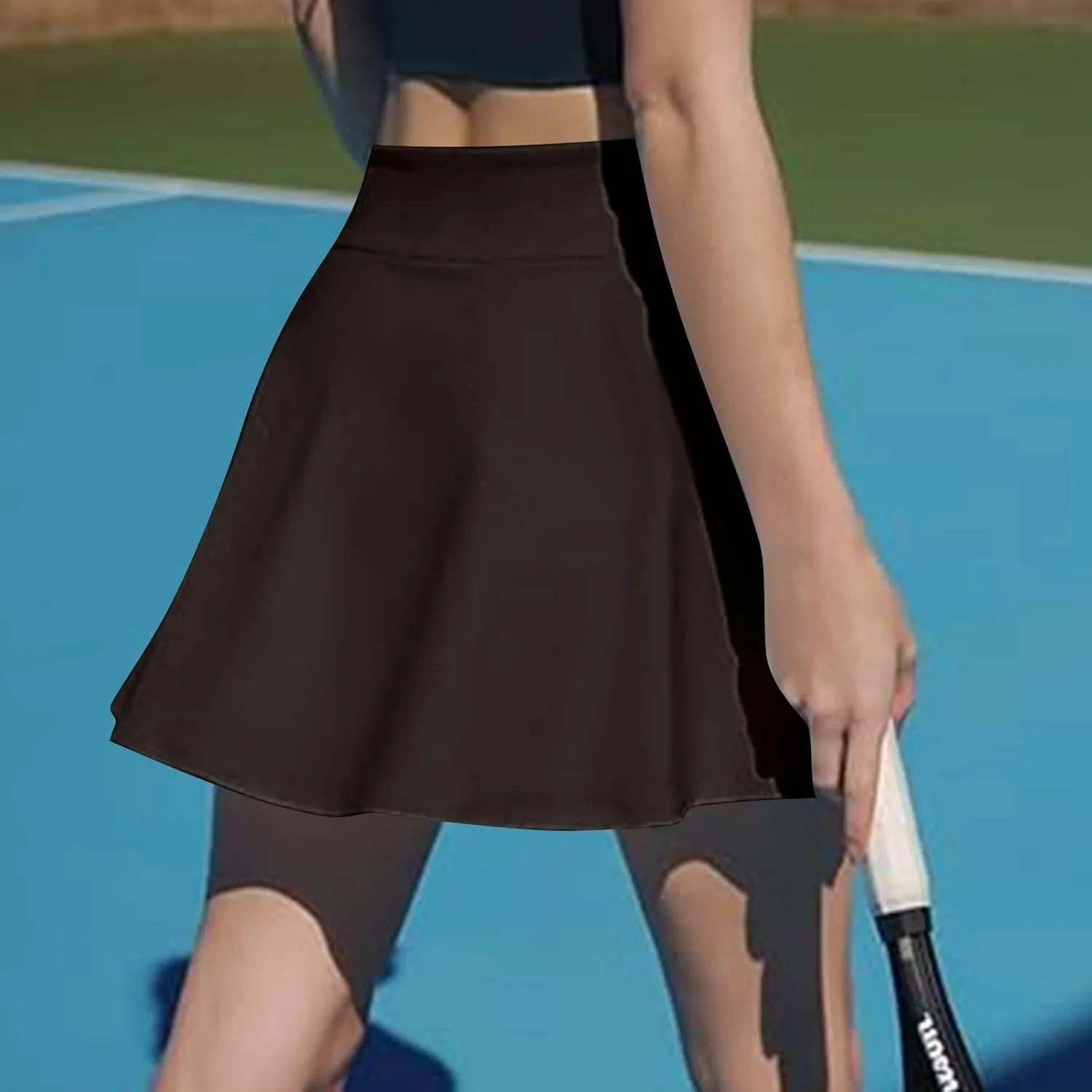Women Tennis Skirt High Waisted Tummy Control Mini Athletic Skorts with Pockets Casual Flowy Side Slit Golf Skirts
