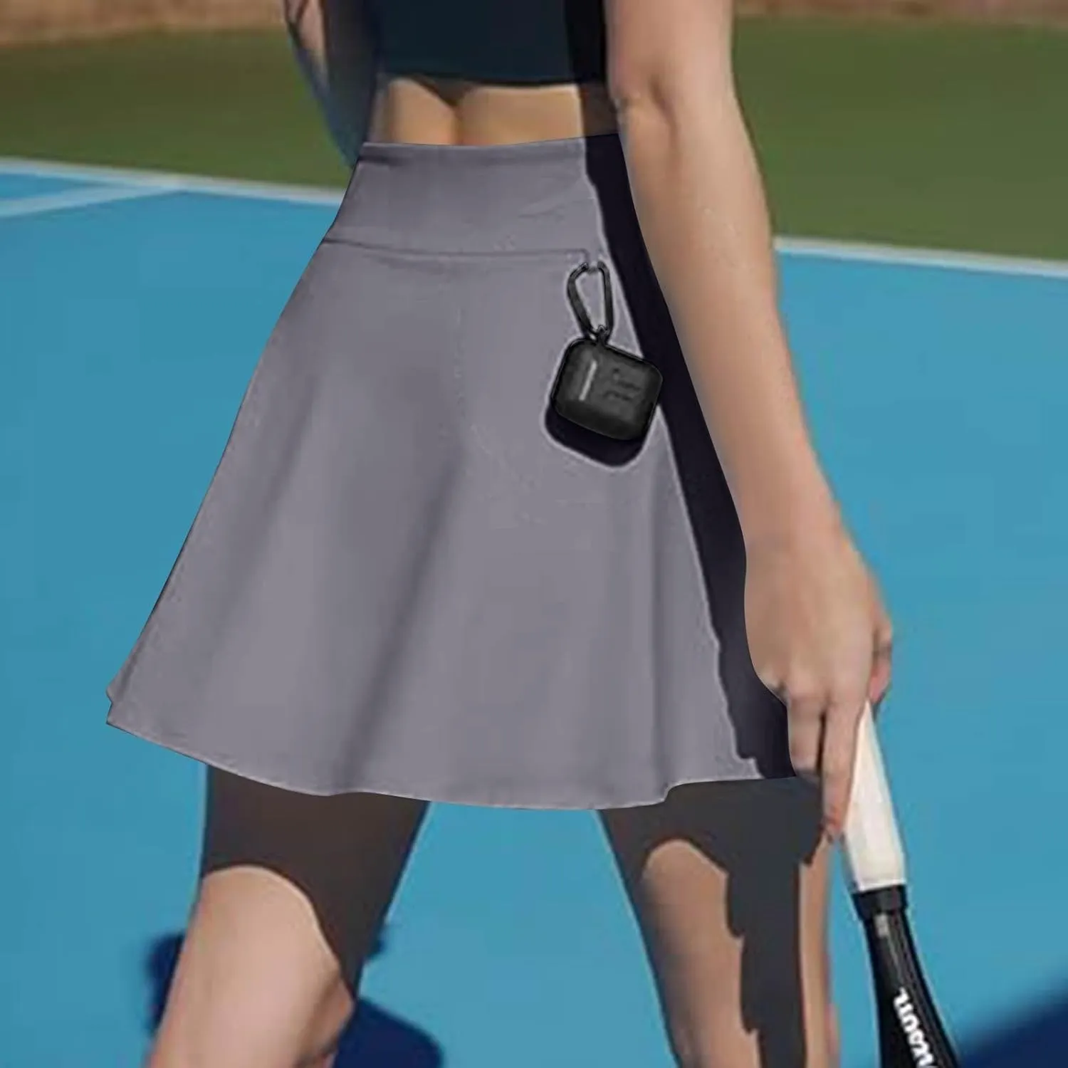 Women Tennis Skirt High Waisted Tummy Control Mini Athletic Skorts with Pockets Casual Flowy Side Slit Golf Skirts