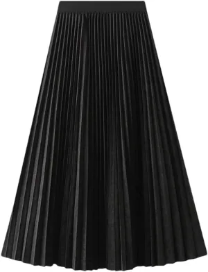 Women Tie Dye Midi Skirt Elegant High Waist Pleated Skirt A Line Party Mid-Calf Skirts