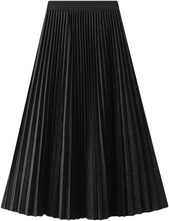 Women Tie Dye Midi Skirt Elegant High Waist Pleated Skirt A Line Party Mid-Calf Skirts