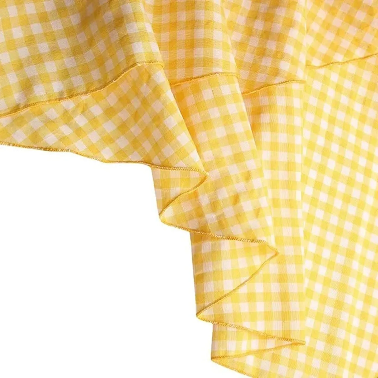 Women's Casual Plaid Mermaid Maxi Skirt A Line Irregular Ruffle Hem Fishtail Skirt Tie High Waist Long Skirt