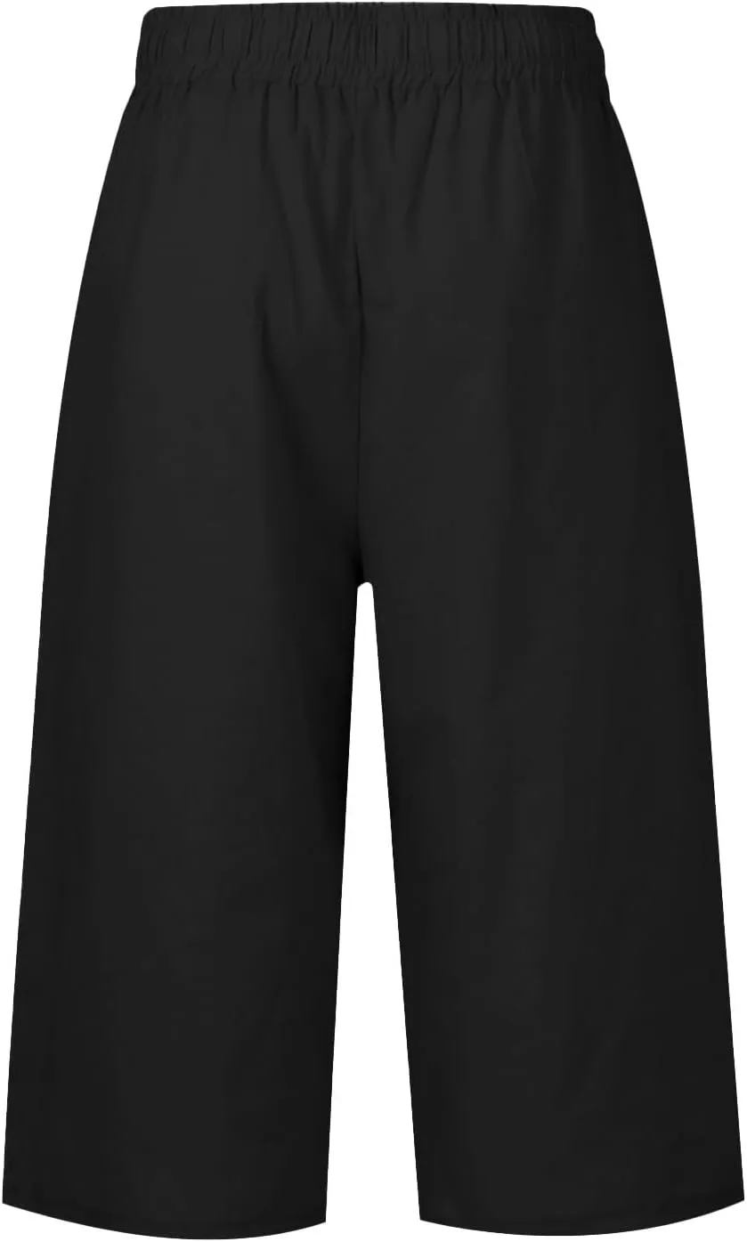 Womens Cotton Linen Palazzo Pants Loose Cotton and Linen Casual Pants Wide Leg Long Lounge Pant Trousers Straight