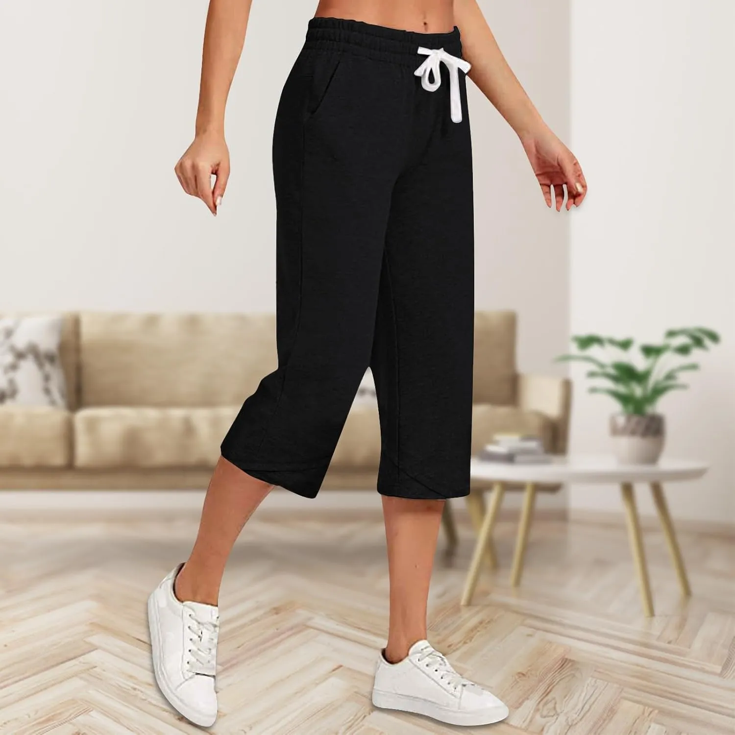 Womens Cotton Linen Palazzo Pants Loose Cotton and Linen Casual Pants Wide Leg Long Lounge Pant Trousers Straight