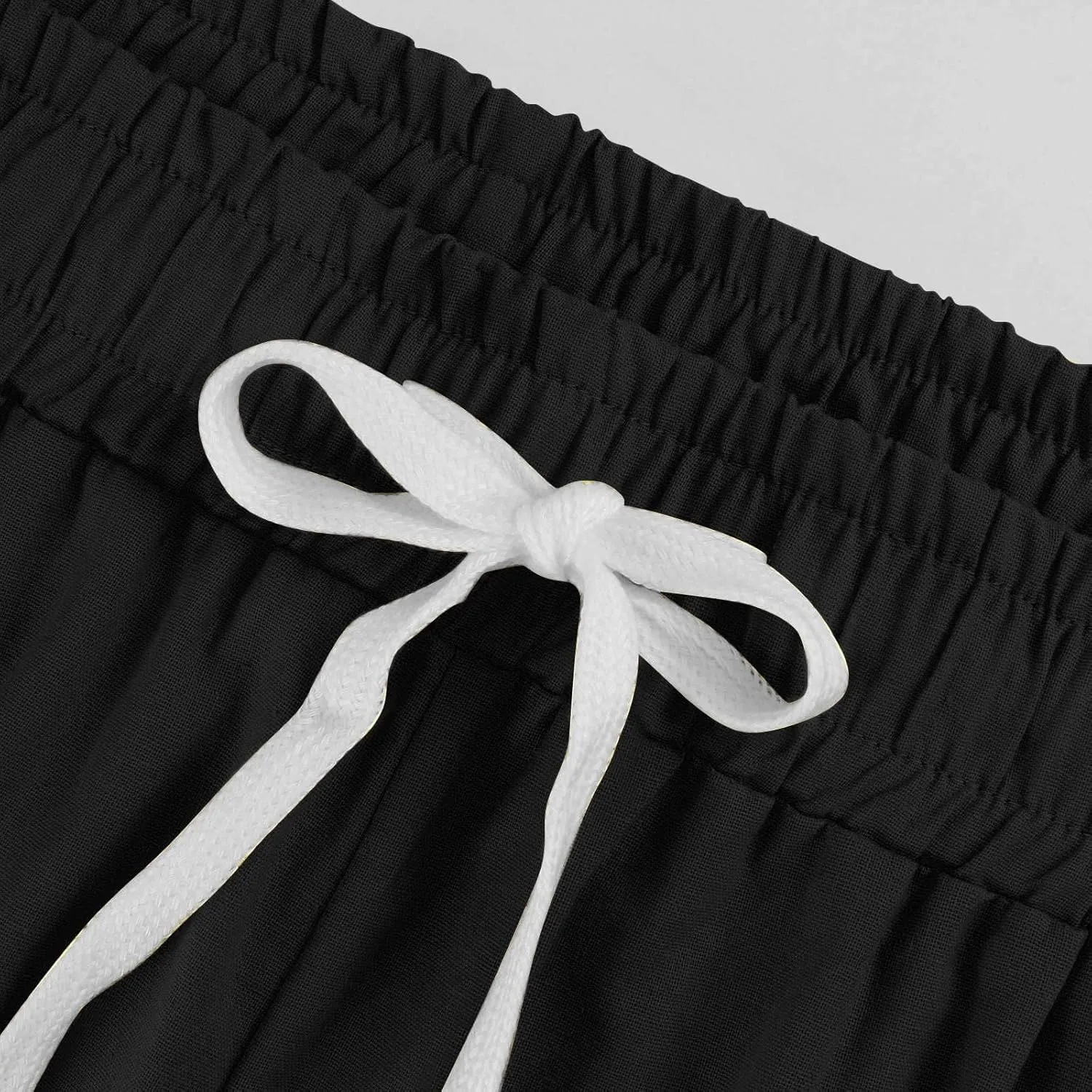 Womens Cotton Linen Palazzo Pants Loose Cotton and Linen Casual Pants Wide Leg Long Lounge Pant Trousers Straight