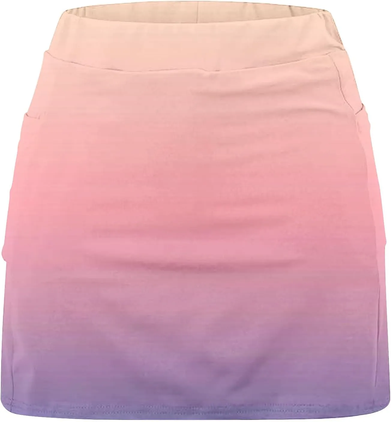 Womens Golf Skorts High Waist Athletic Skirt with Shorts Fashion Gradient Yoga Skirts Pants Summer Running Clothes