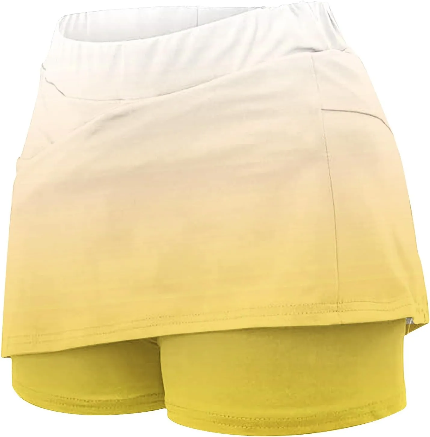 Womens Golf Skorts High Waist Athletic Skirt with Shorts Fashion Gradient Yoga Skirts Pants Summer Running Clothes