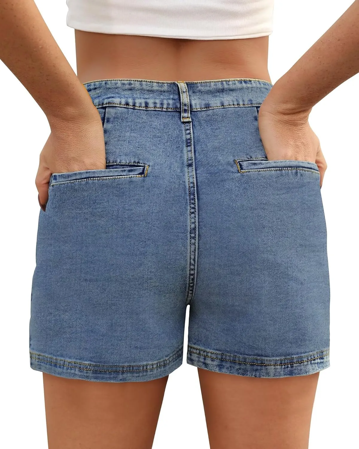 Womens High Waisted Denim Mini Skirt with Shorts Casual Summer Trendy Mini Jean Skirt Jean Skorts