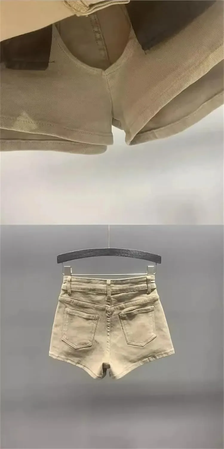 Women's High Waisted Denim Shorts Skirt Summer A-Line Short Skirt