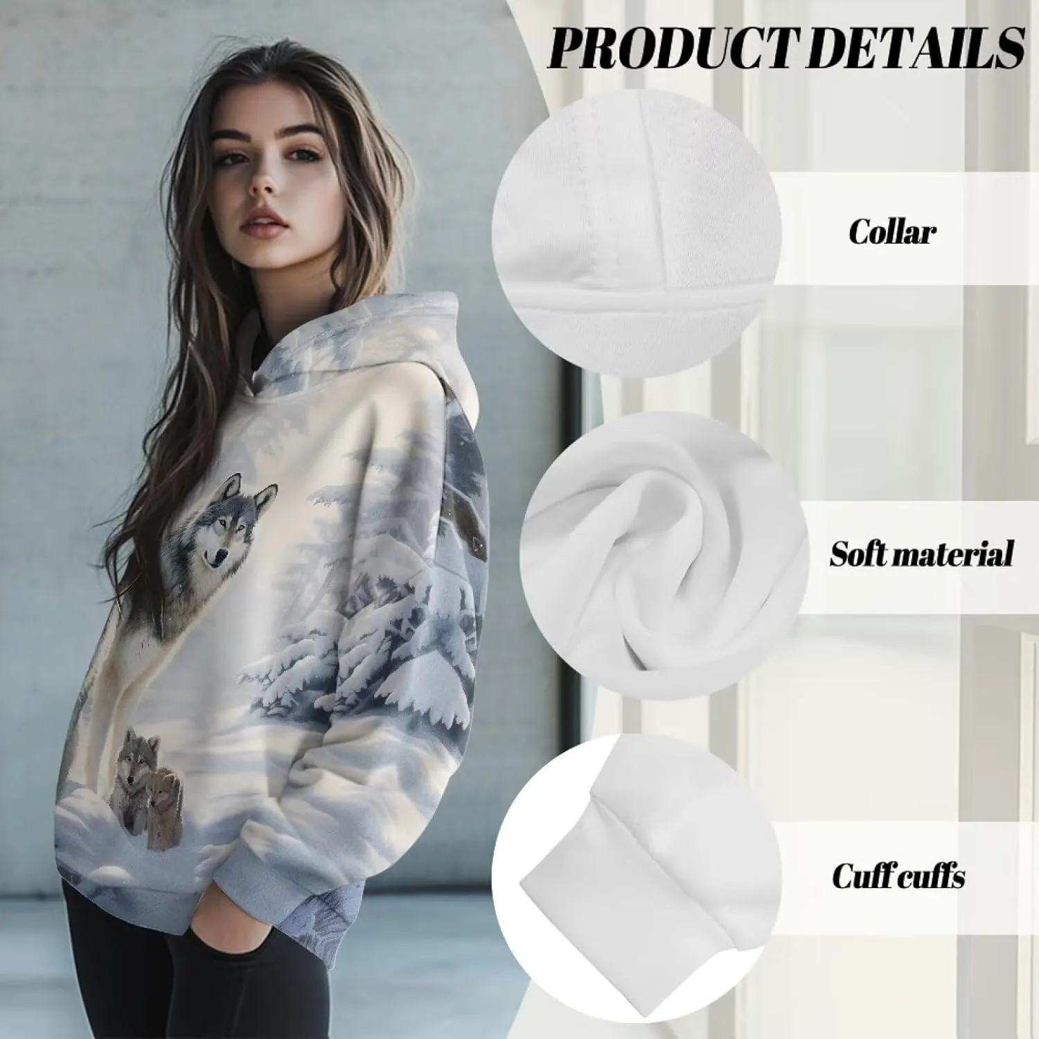 Womens Hoodies Oversized Sweatshirts Drop Shoulder Sweater Shirts Drawstring Pullover