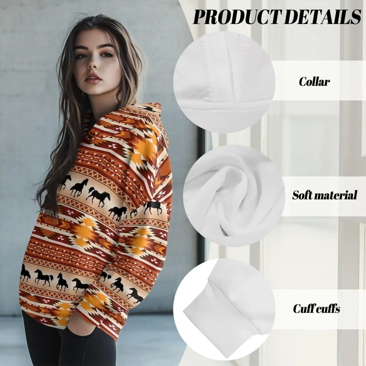 Womens Hoodies Oversized Sweatshirts Drop Shoulder Sweater Shirts Drawstring Pullover