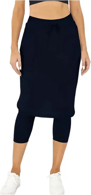 Womens Knee Length Tennis Skirts with Capri Legging Pants Yoga Golf Skorts Plus Size Athletic Workout Skirts Outfit
