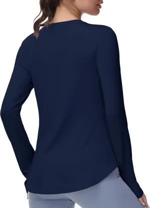 Women's Long Sleeve Workout Tops Running Yoga Athletic Hiking Casual Base Shirts Lightweight Quick Dry UPF 50 