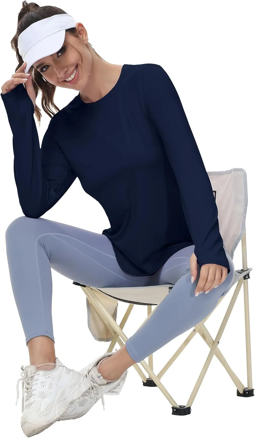 Women's Long Sleeve Workout Tops Running Yoga Athletic Hiking Casual Base Shirts Lightweight Quick Dry UPF 50 