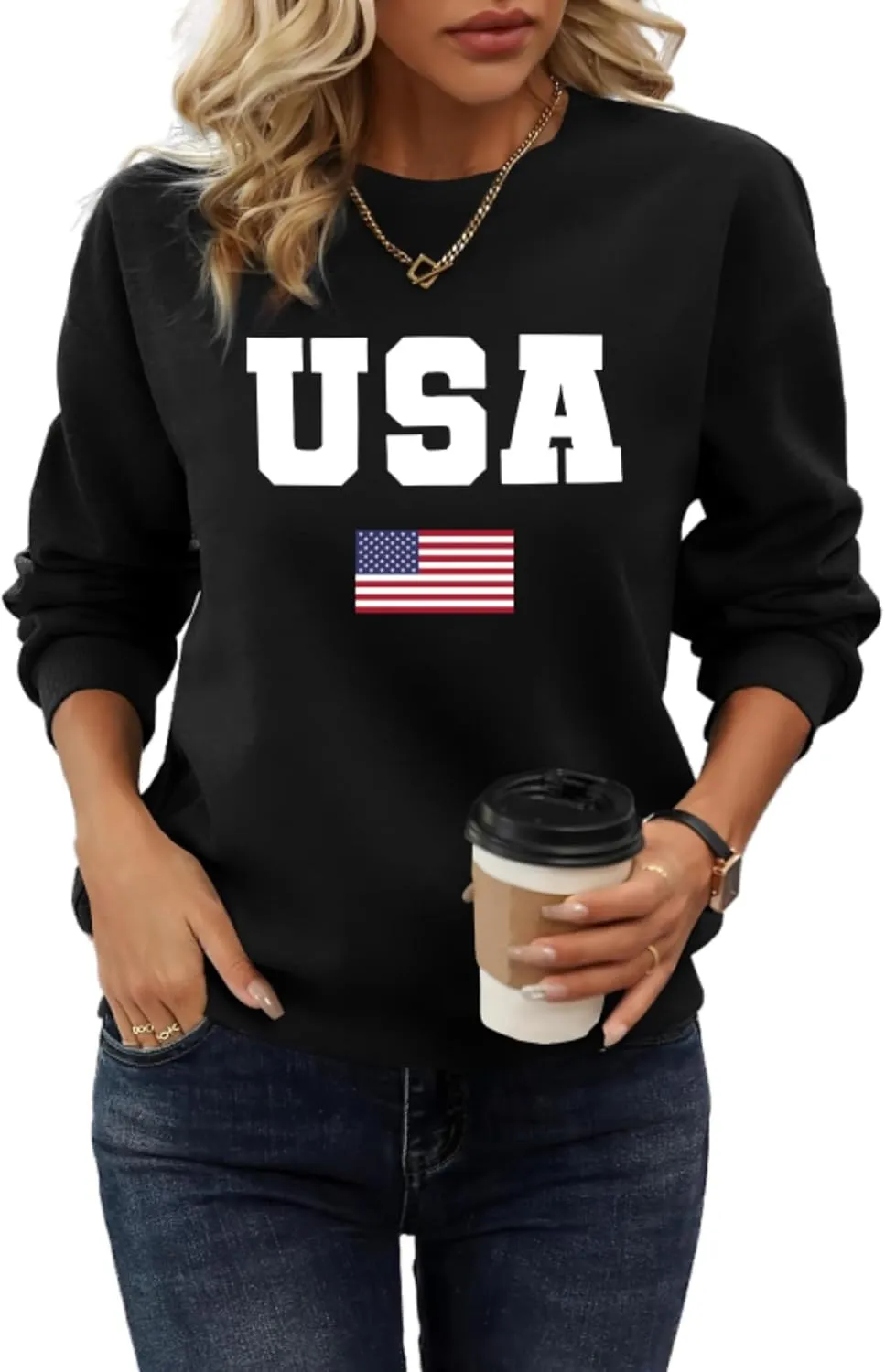 Womens Mama Sweatshirt Mom Life Shirt USA Sweatshirt Graphic American Flag Shirt Pullover Patriotic Sweater Tops