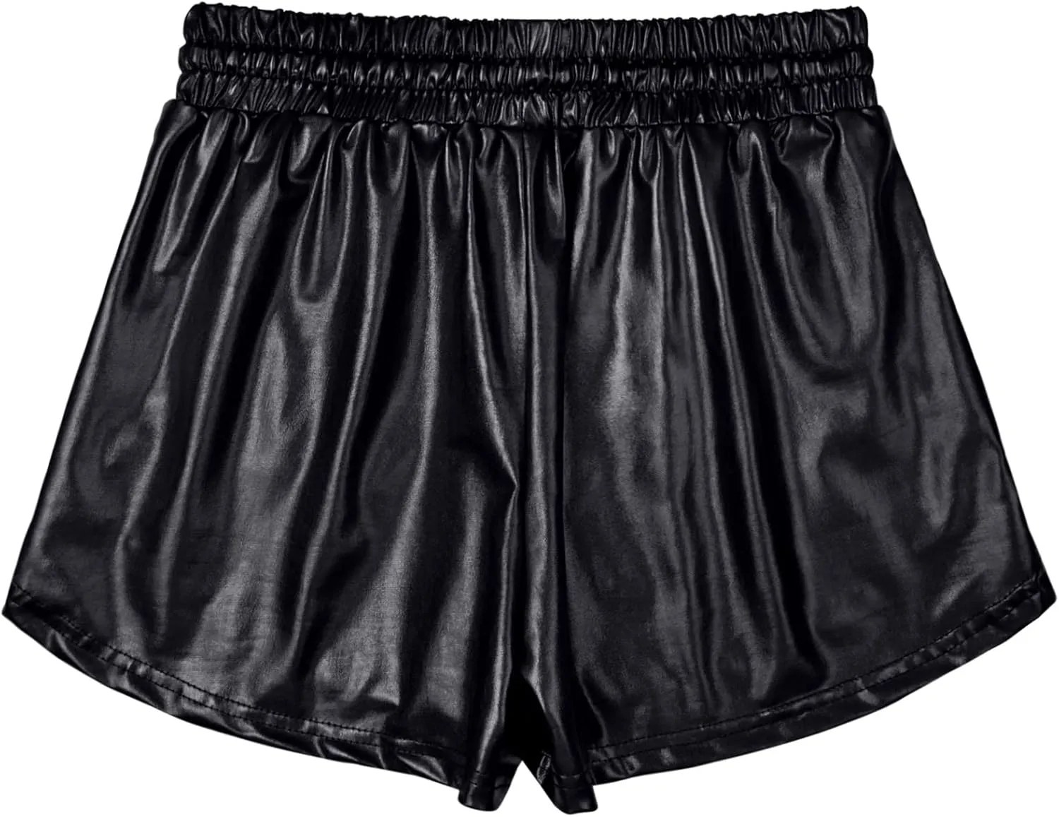 Women's Metallic Shorts Yoga Shiny Sparkly Hot Drawstring Outfit Short Pants