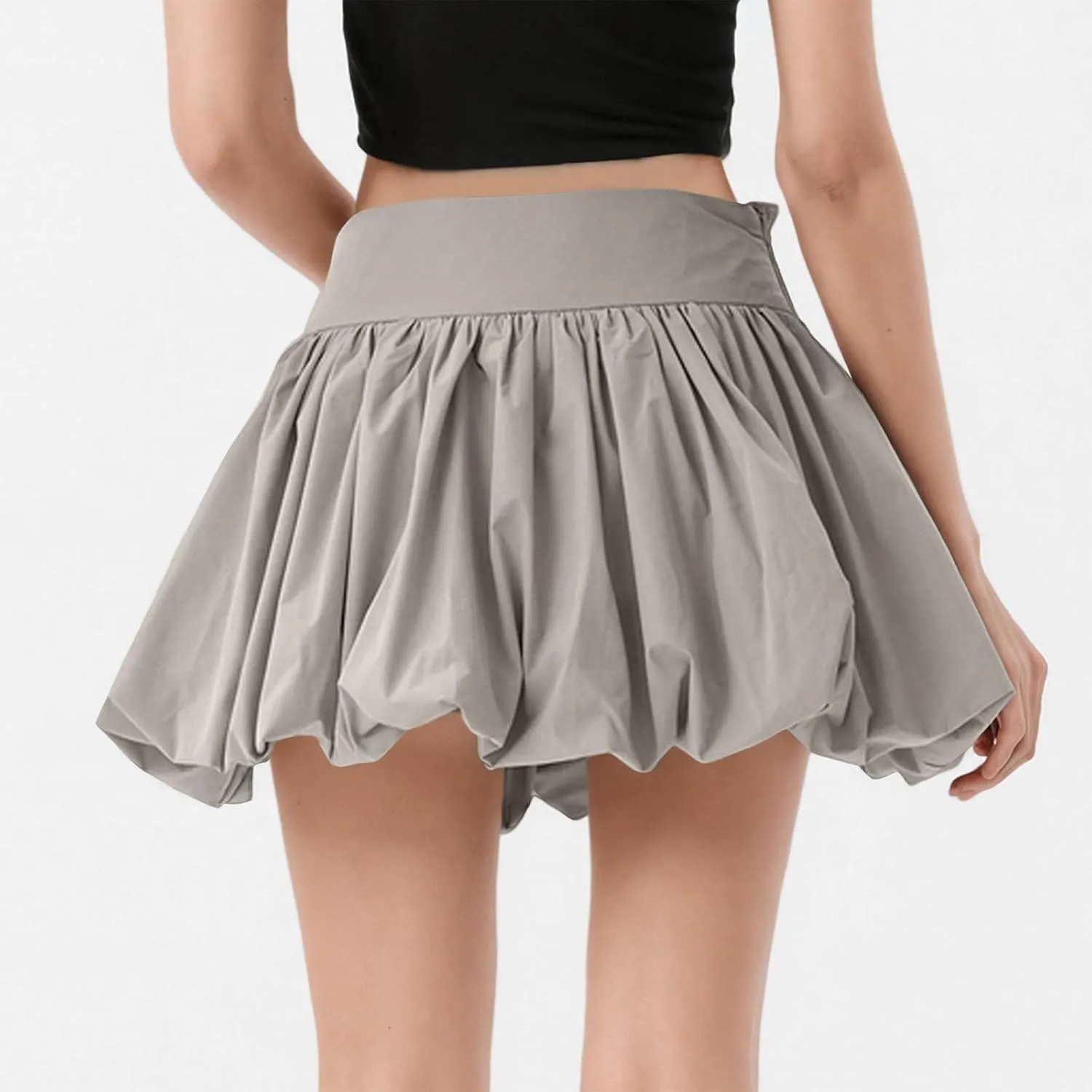 Women's Mid Waist Pleated Bubble Skirts Summer Cute Mini Skirt Sexy Casual Skorts 2025 Trendy Boho Skirt