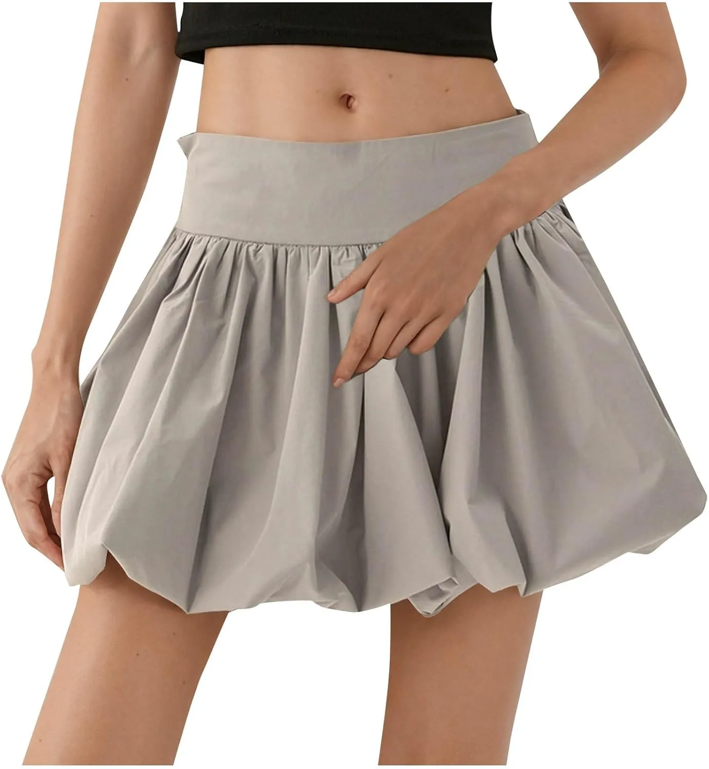 Women's Mid Waist Pleated Bubble Skirts Summer Cute Mini Skirt Sexy Casual Skorts 2025 Trendy Boho Skirt