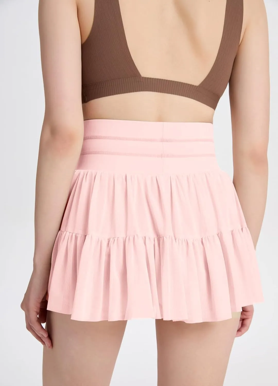 Women's Mini Pleated Skirt High Waisted Ruffle Tennis Skirts Sports Skater Running Skorts with Shorts Pockets