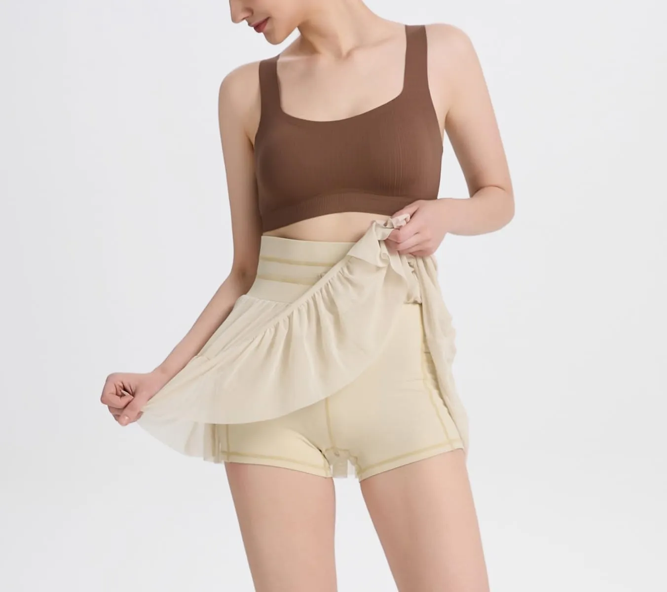 Women's Mini Pleated Skirt High Waisted Ruffle Tennis Skirts Sports Skater Running Skorts with Shorts Pockets