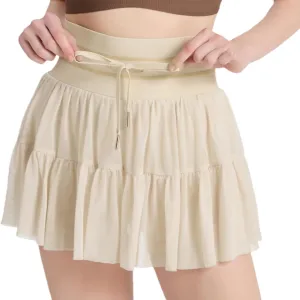 Women's Mini Pleated Skirt High Waisted Ruffle Tennis Skirts Sports Skater Running Skorts with Shorts Pockets