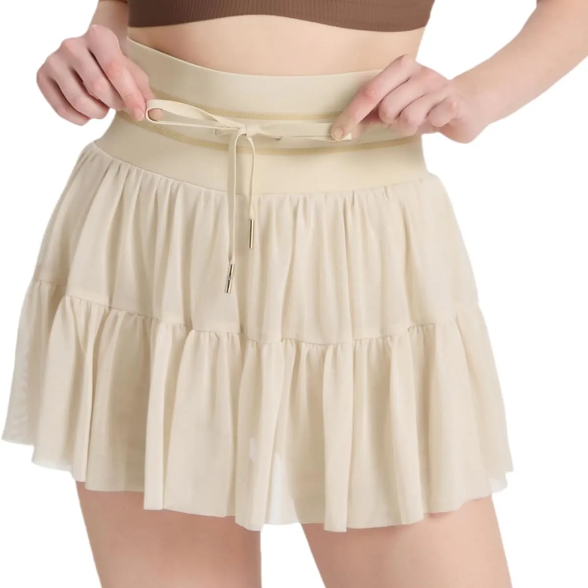 Women's Mini Pleated Skirt High Waisted Ruffle Tennis Skirts Sports Skater Running Skorts with Shorts Pockets