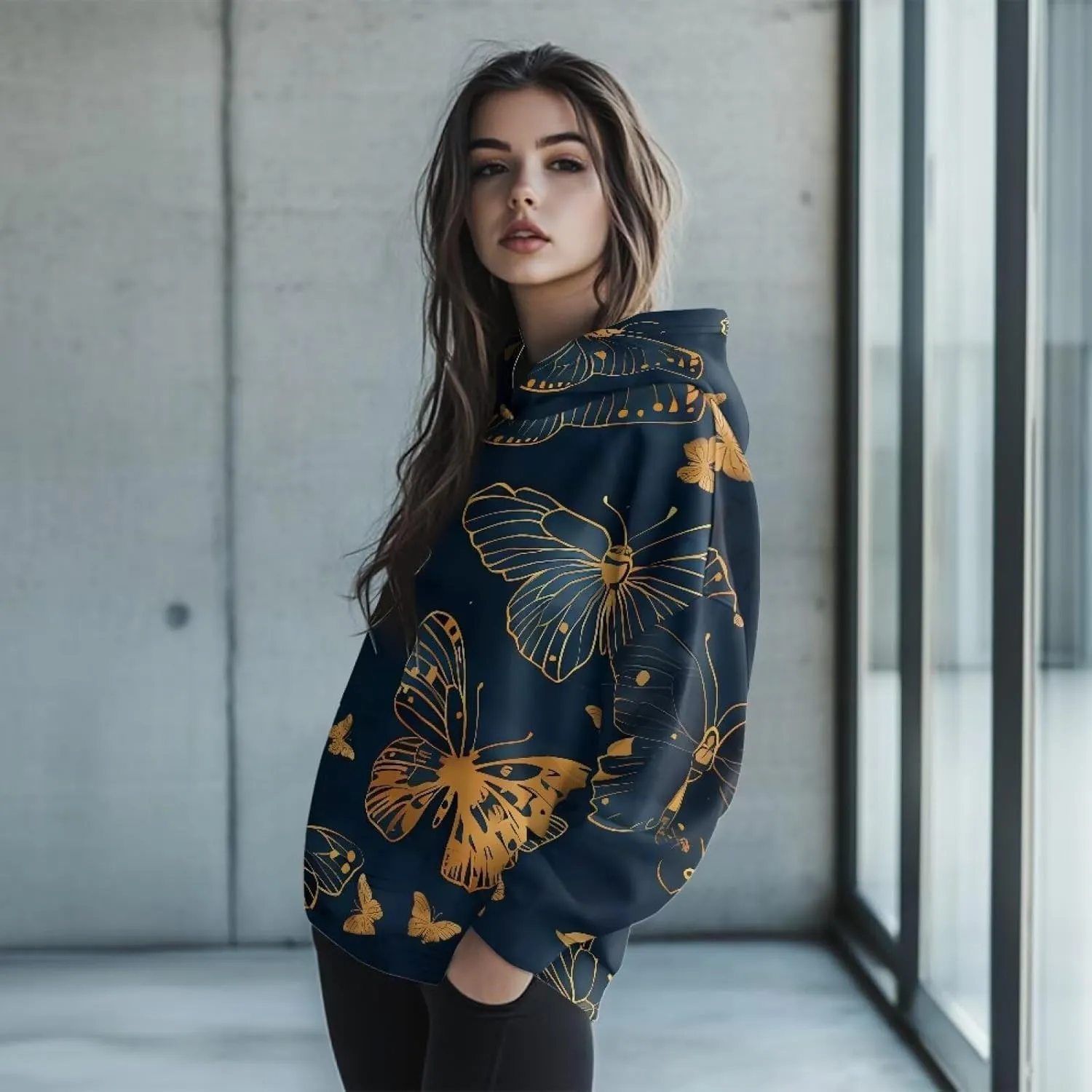Womens Oversized Sweatshirts Athletic Hoodies Long Sleeve Pullover Hooded Tops