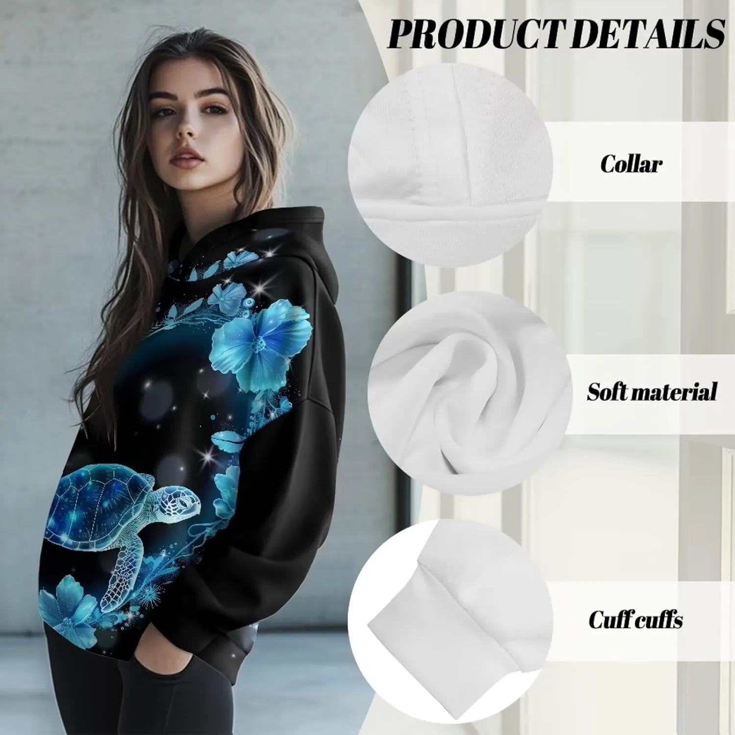 Womens Oversized Sweatshirts Athletic Hoodies Long Sleeve Pullover Hooded Tops