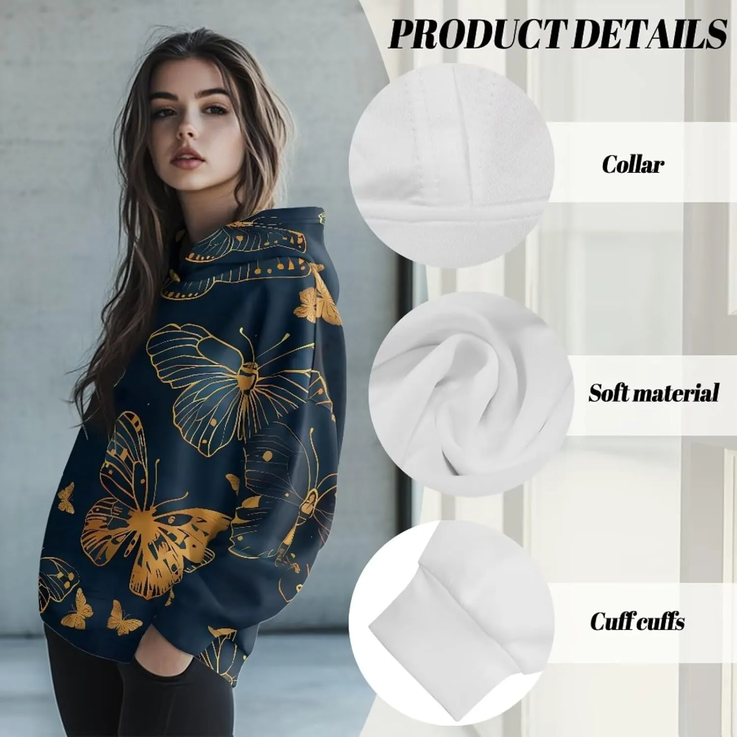 Womens Oversized Sweatshirts Athletic Hoodies Long Sleeve Pullover Hooded Tops