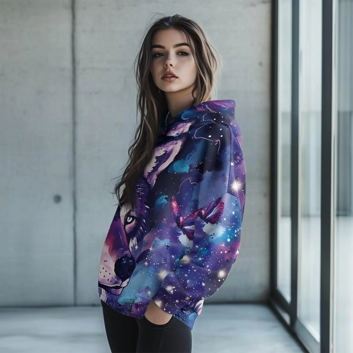 Womens Oversized Sweatshirts Athletic Hoodies Long Sleeve Pullover Hooded Tops