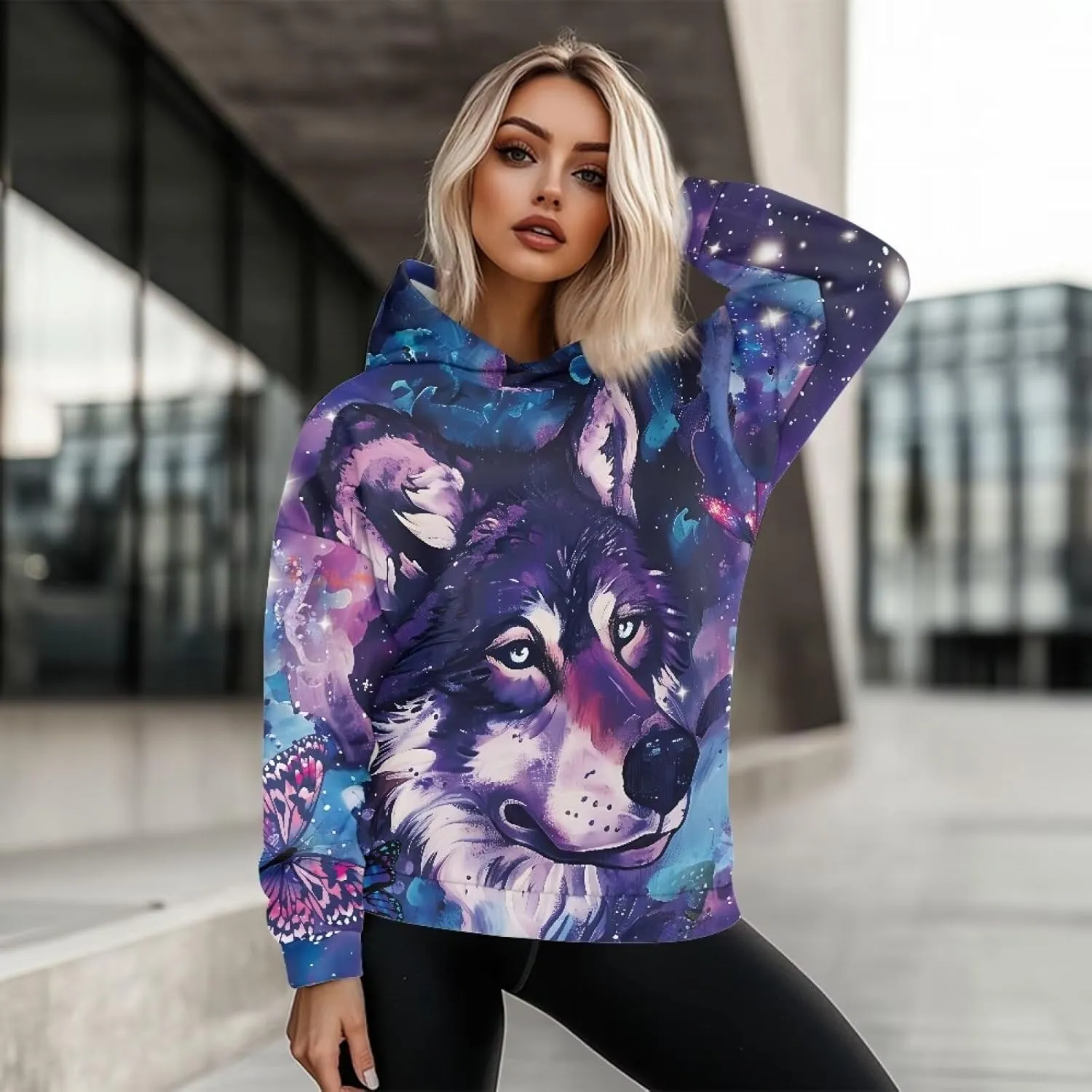Womens Oversized Sweatshirts Athletic Hoodies Long Sleeve Pullover Hooded Tops