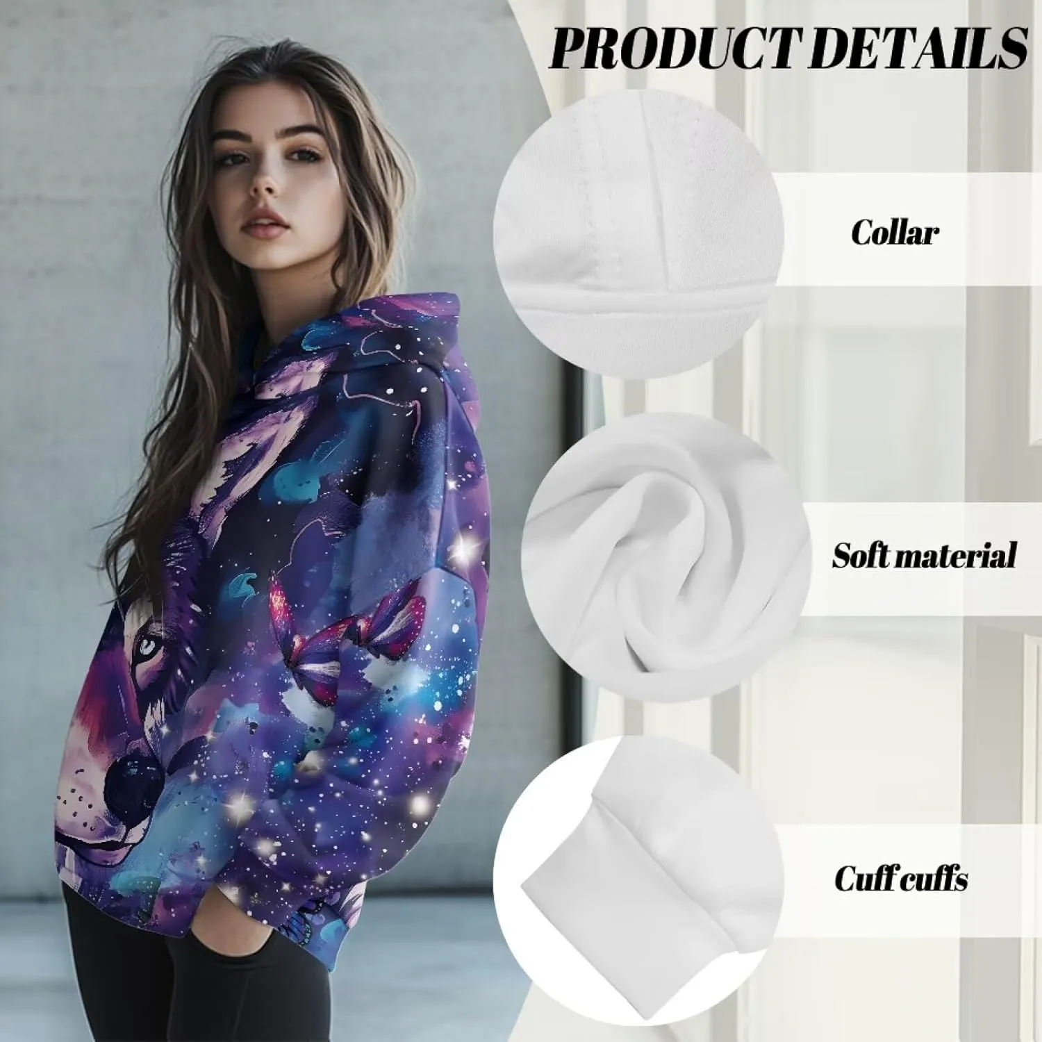 Womens Oversized Sweatshirts Athletic Hoodies Long Sleeve Pullover Hooded Tops