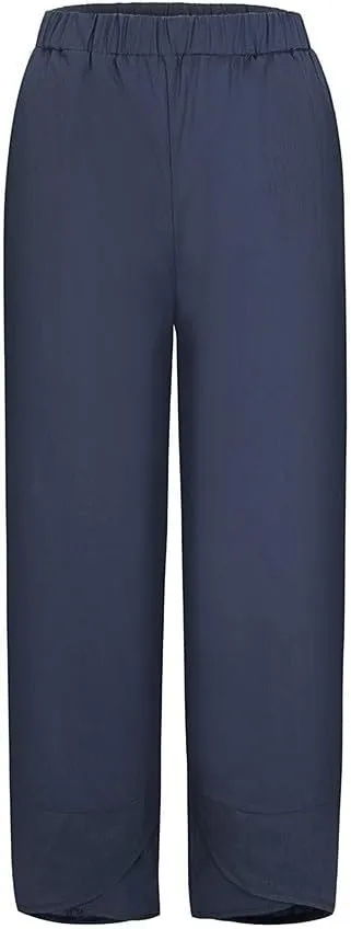 Womens Plaid Pants Cotton Palazzo Pants Wide Leg Long Pant Trousers with Pocket 2025 Beach Travel Vacation Outfits