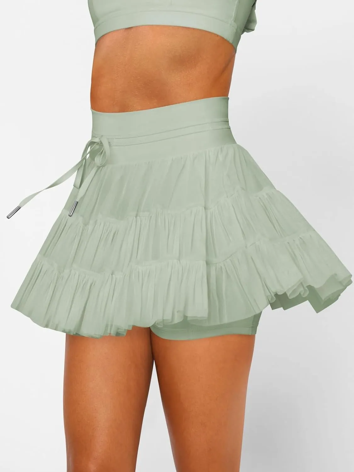 Women's Pleated Skirt High Waisted Ruffle Tennis Skirts Sports Skater Running Skorts with Shorts Pockets