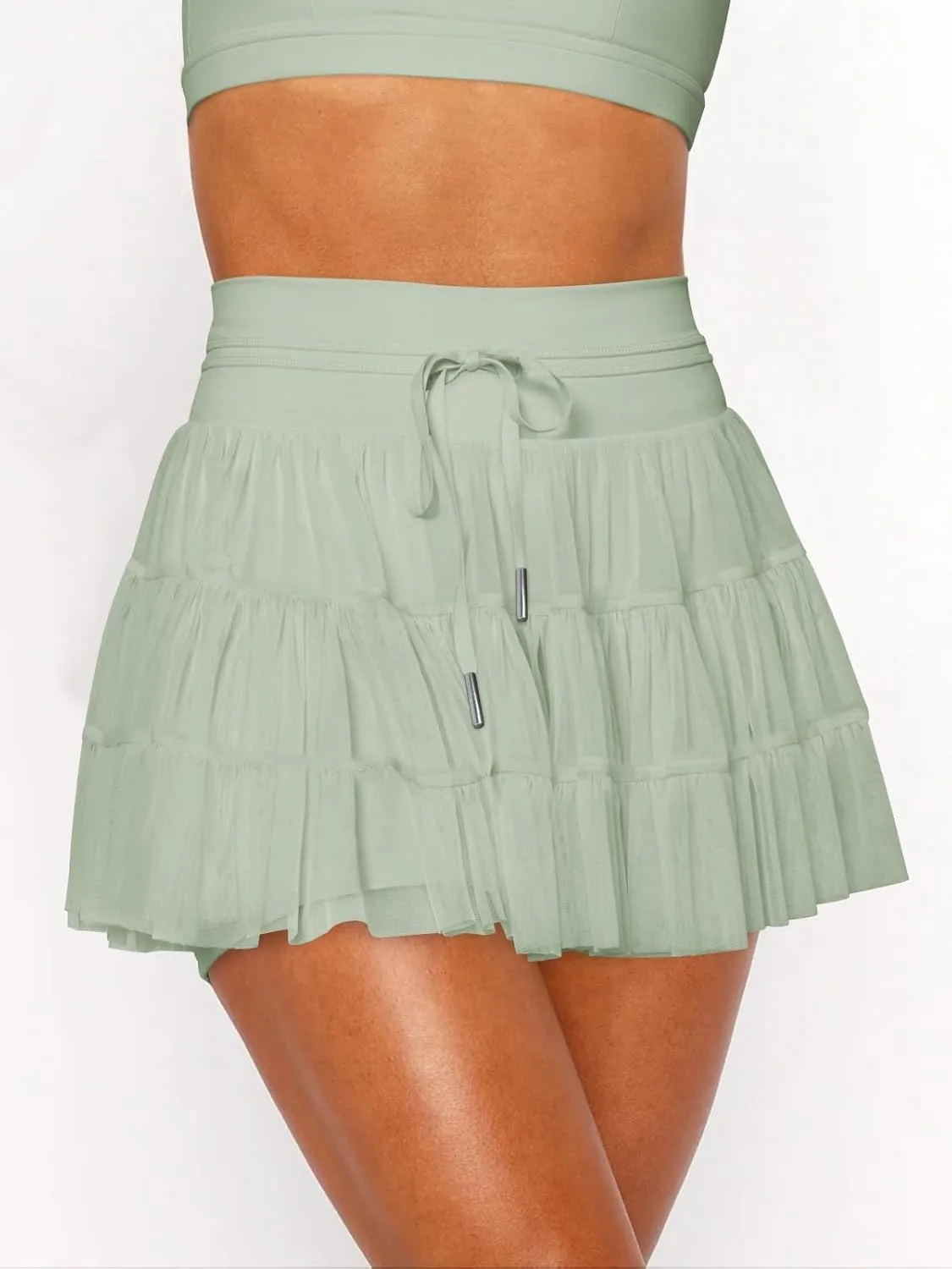 Women's Pleated Skirt High Waisted Ruffle Tennis Skirts Sports Skater Running Skorts with Shorts Pockets