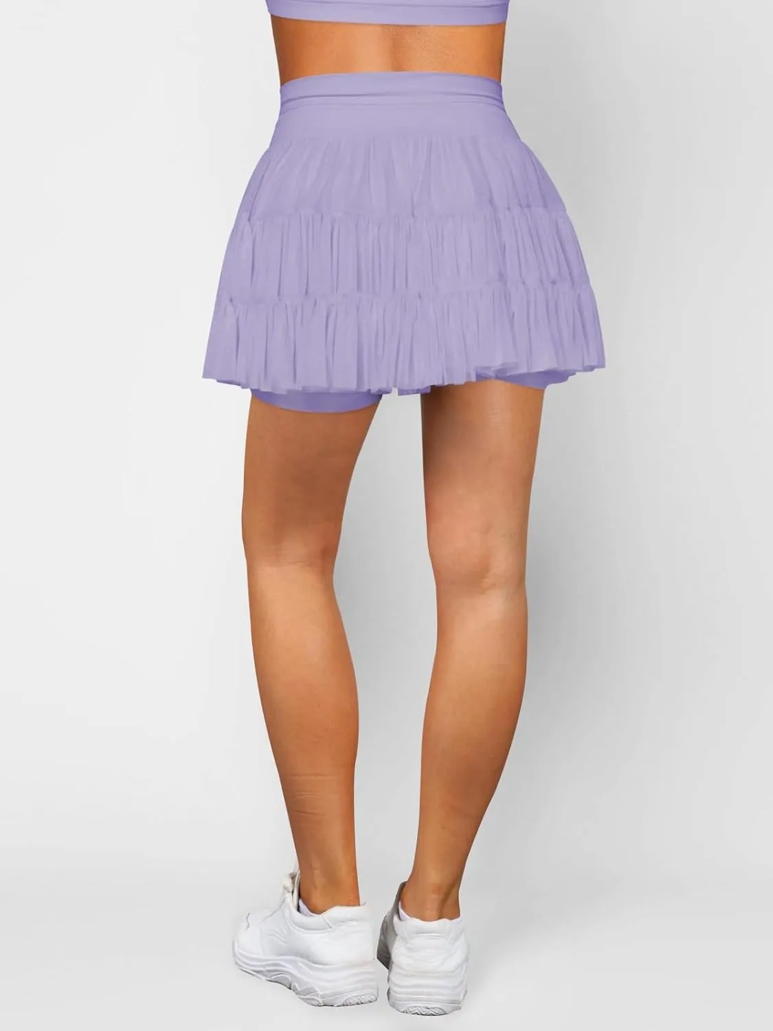 Women's Pleated Skirt High Waisted Ruffle Tennis Skirts Sports Skater Running Skorts with Shorts Pockets