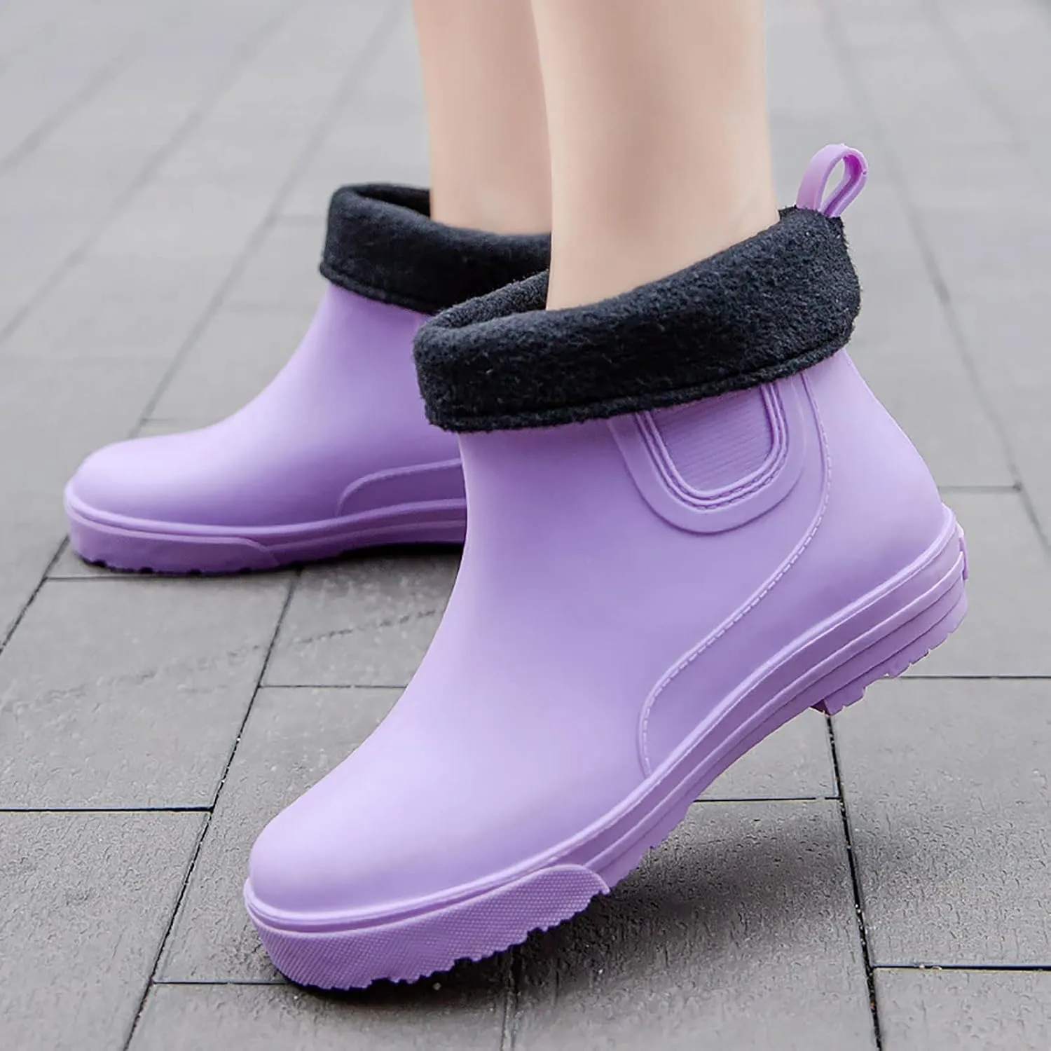 Womens Rain Boots Waterproof Ankle Rain Boots Slip On Barefoot Shoes Rubber Fishing Womens Boots Garden Boots