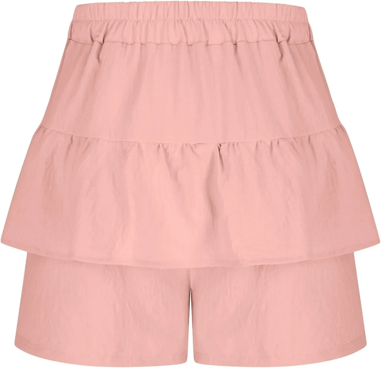 Womens Ruffle Skorts Casual Trendy High Waisted Skirts Inner Shorts Summer Solid Pleated Short Pants Lounge Clothes