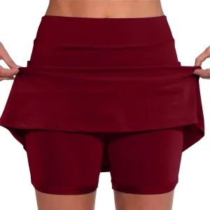 Womens Skorts with Pockets Tummy Control Plus Size Skorts for Women High Waist Athletic Sports Pants Skirt Casual Shorts
