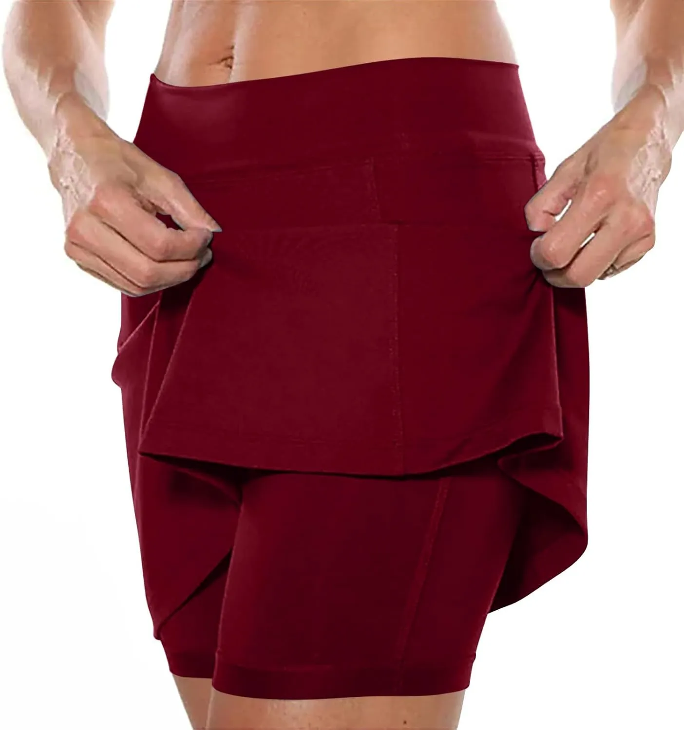 Womens Skorts with Pockets Tummy Control Plus Size Skorts for Women High Waist Athletic Sports Pants Skirt Casual Shorts