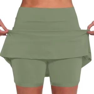 Womens Summer Skorts with Pockets Tummy Control Plus Size Skorts for Women High Waist Athletic Sports Skirt Casual Short