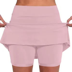Womens Summer Skorts with Pockets Tummy Control Plus Size Skorts for Women High Waist Athletic Sports Skirt Casual