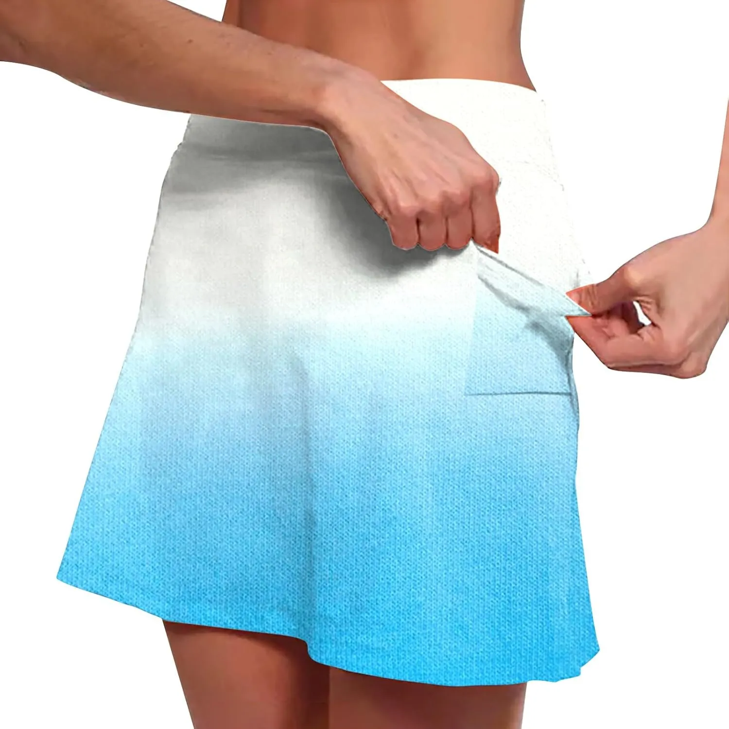 Women's Tennis Skirts 2 in 1 Athletic Tie-Dye High Waisted Stretchy Tennis Skort A-line Casual Y2K Summer Workout Golf Shorts