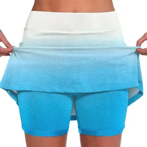 Women's Tennis Skirts 2 in 1 Athletic Tie-Dye High Waisted Stretchy Tennis Skort A-line Casual Y2K Summer Workout Golf Shorts