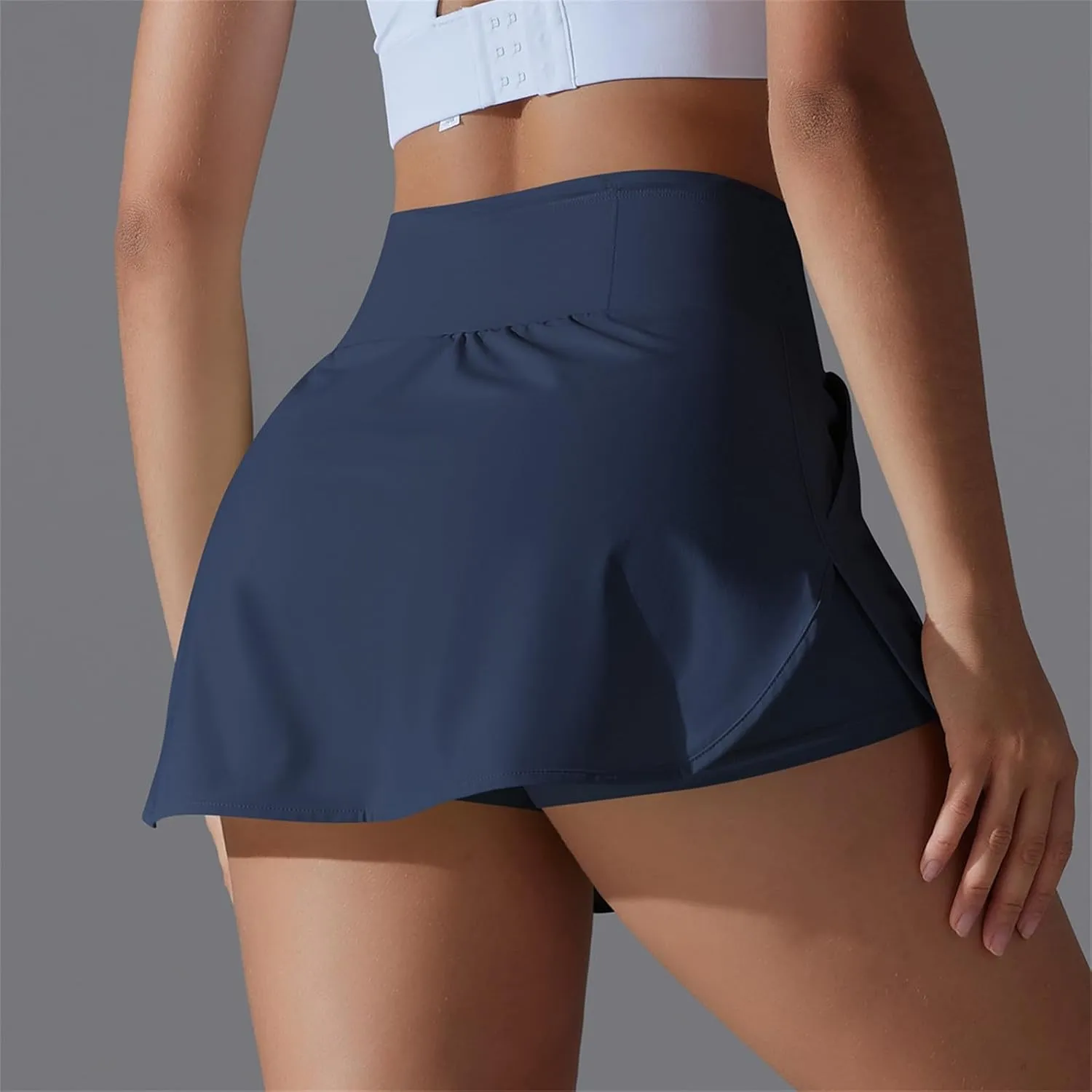 Womens Tennis Skorts Casual Trendy Skirt with Built-in Shorts Slimming Solid Golf Yoga Skort Summer Athletic Outfit