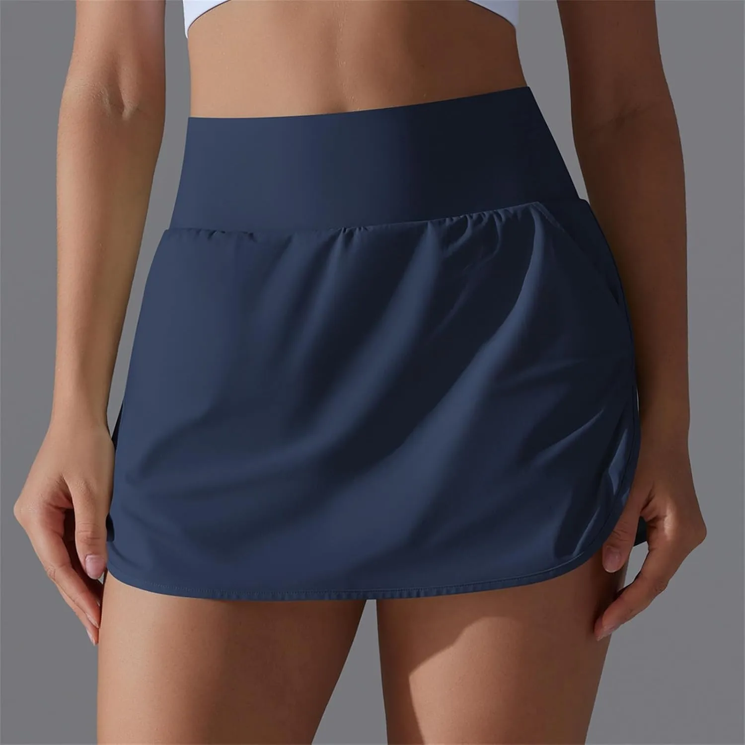 Womens Tennis Skorts Casual Trendy Skirt with Built-in Shorts Slimming Solid Golf Yoga Skort Summer Athletic Outfit
