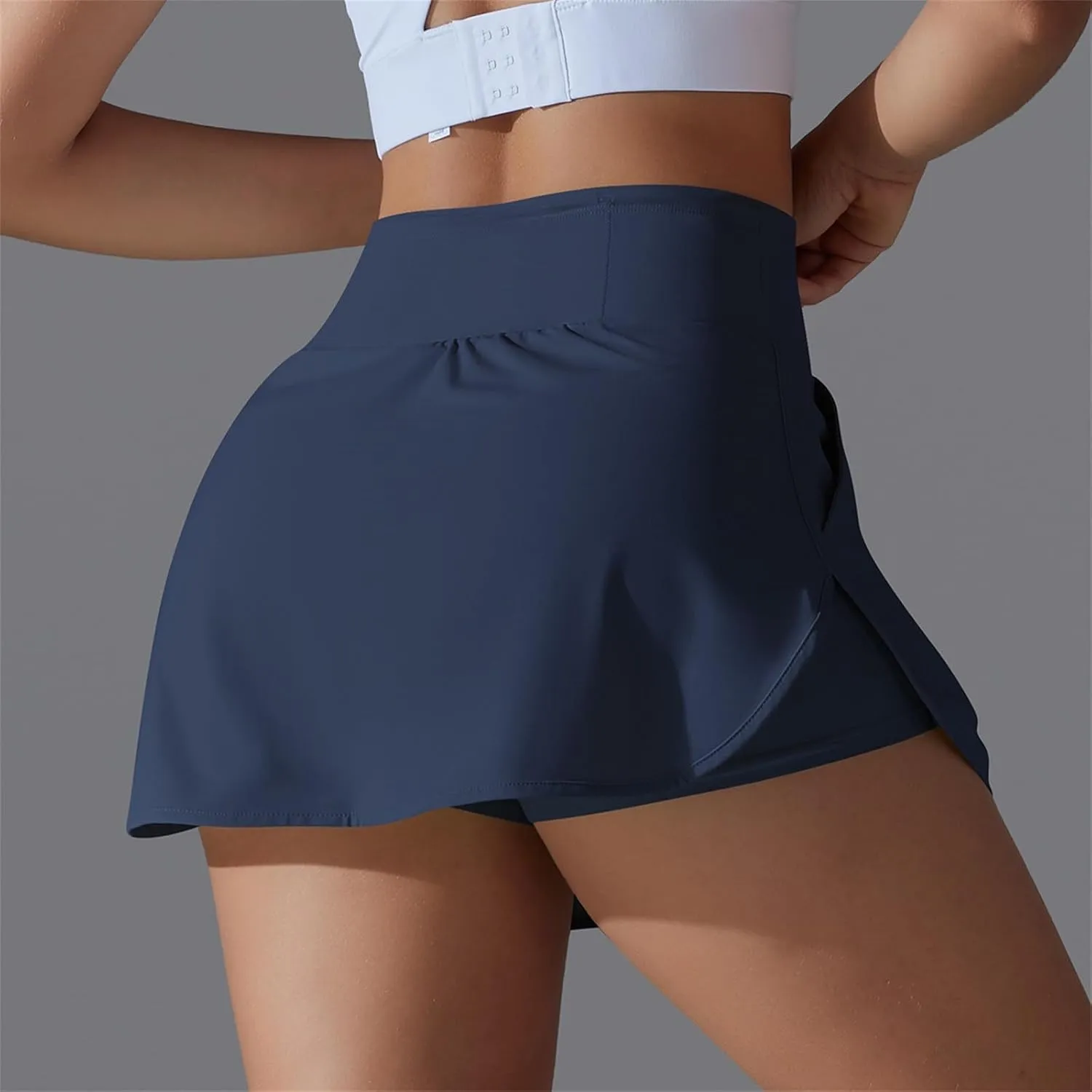Womens Tennis Skorts Casual Trendy Skirt with Built-in Shorts Slimming Solid Golf Yoga Skort Summer Athletic Outfit