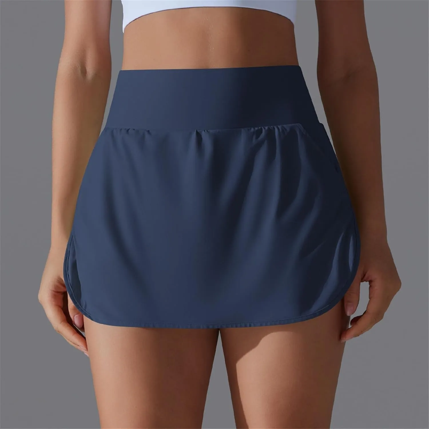 Womens Tennis Skorts Casual Trendy Skirt with Built-in Shorts Slimming Solid Golf Yoga Skort Summer Athletic Outfit