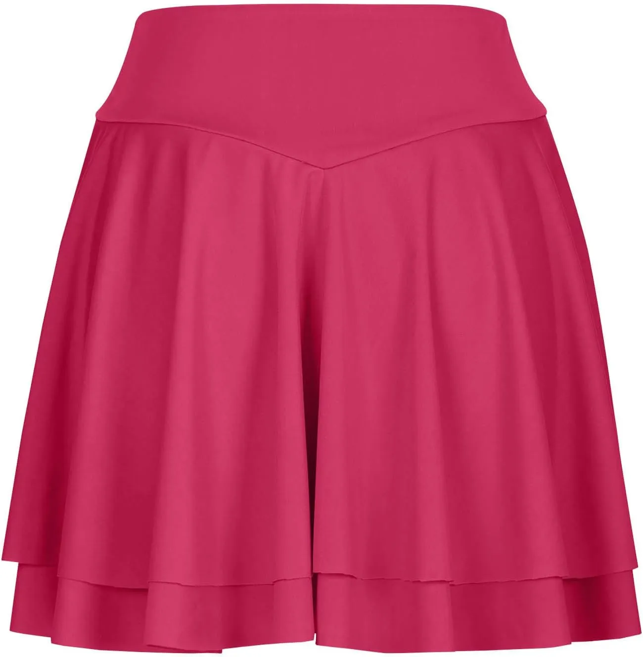 Women's Tennis Skorts Fashion Ruffle High-Waisted Skirt with Built-in Shorts Summer Solid Athletic Running Clothes