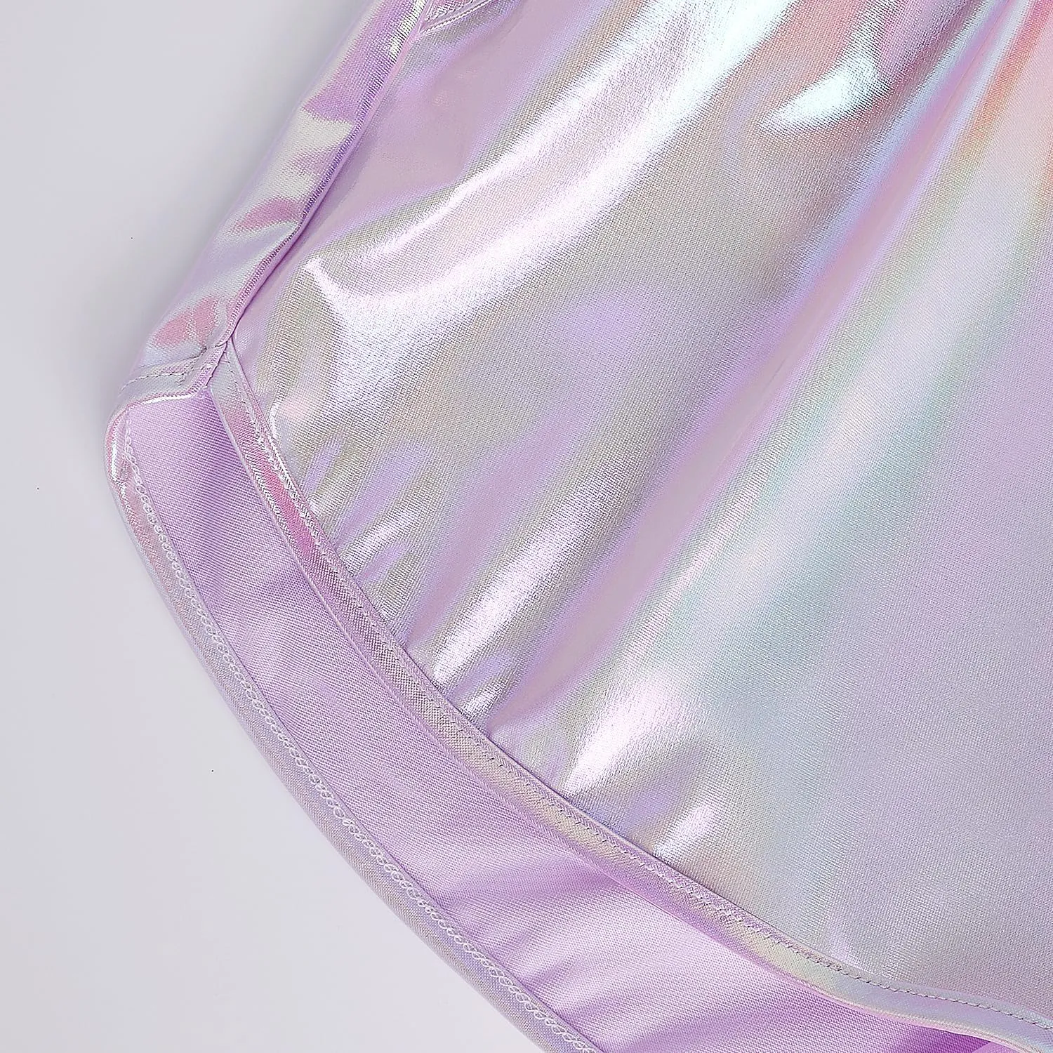 Women's Yoga Hot Shorts Elastic Waist Shiny Metallic Short Pants
