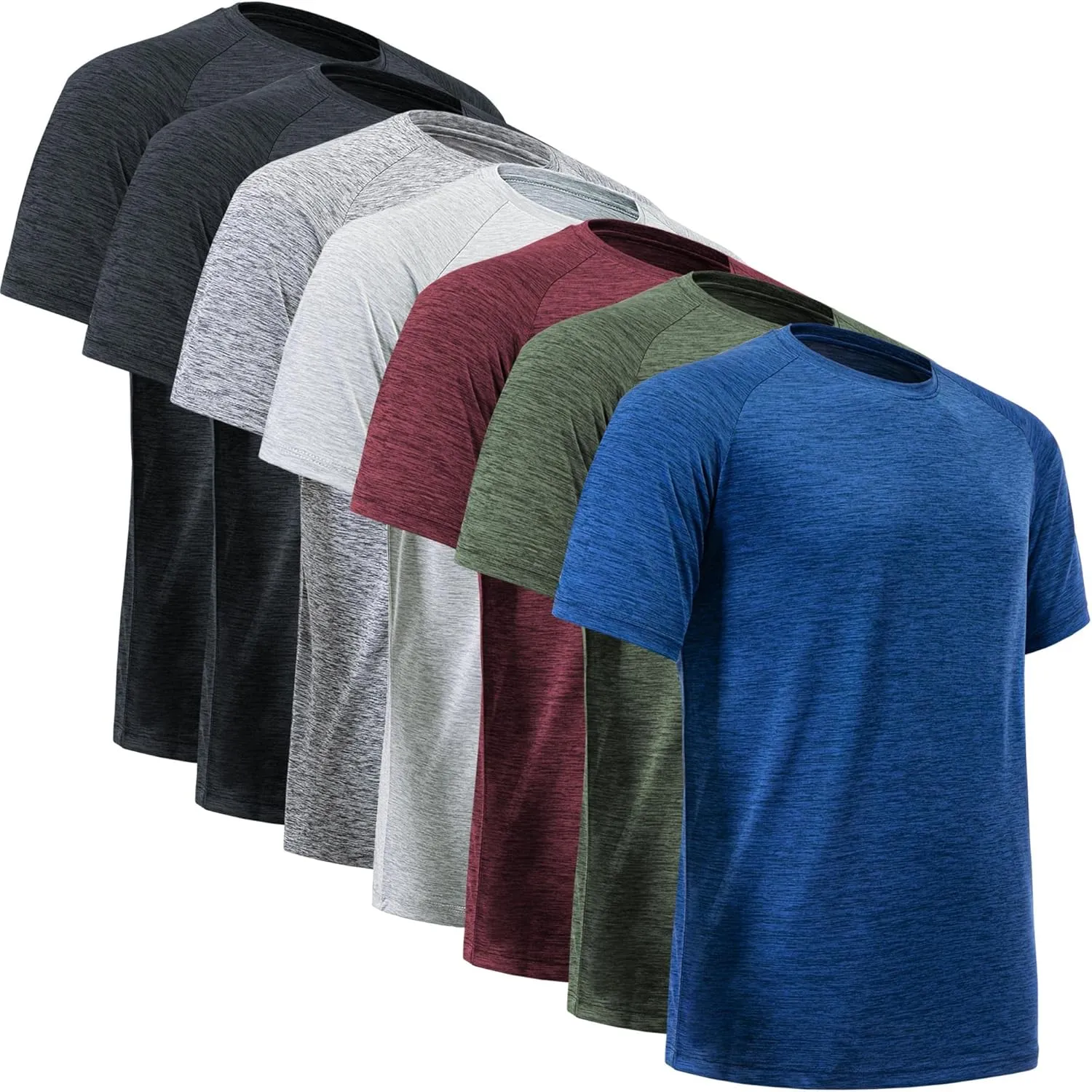 Workout Shirts for Men Short Sleeve Quick Dry Athletic Gym Active T Shirt Moisture Wicking